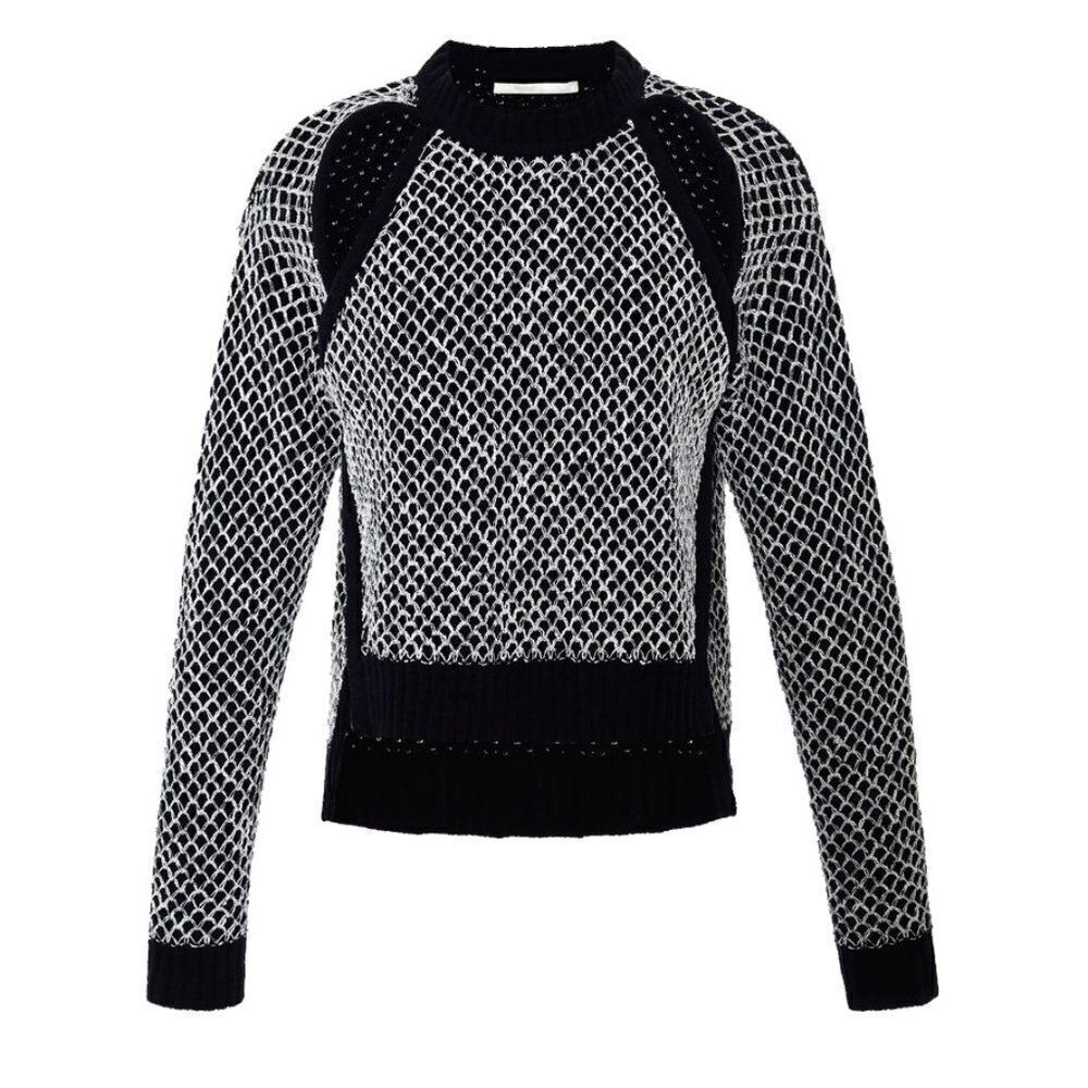 Jonathan Simkhai Fence Chenille Cut Out Cropped Sweater Sz S